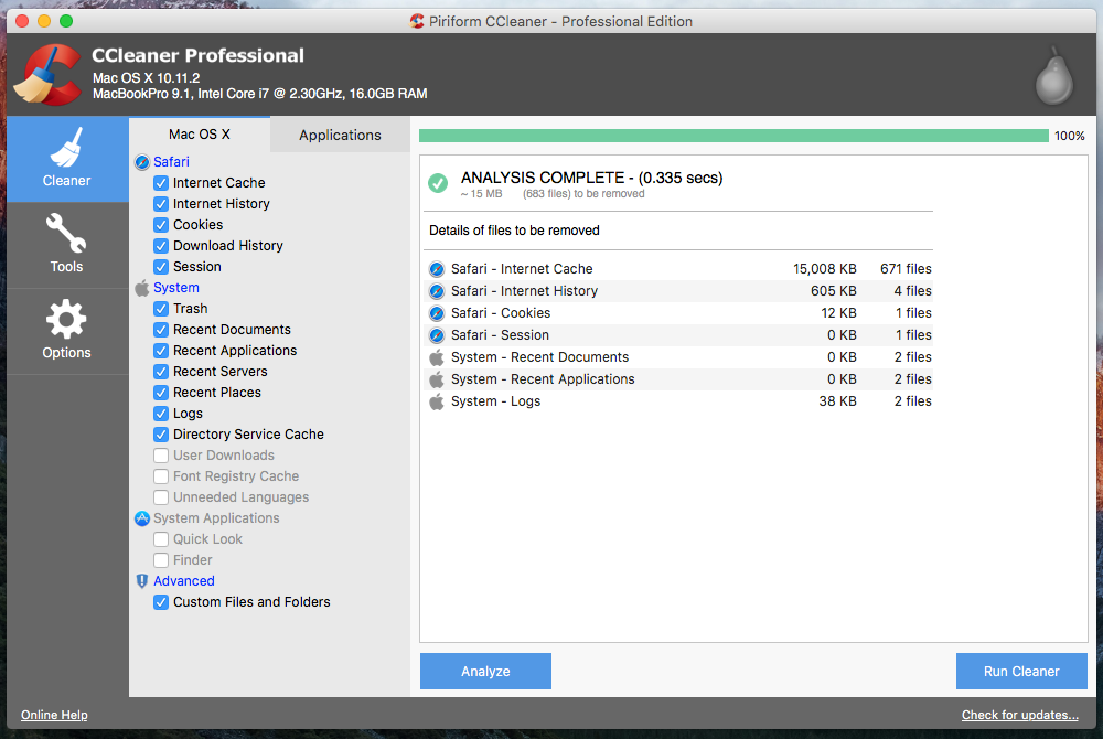 Ccleaner for mac free version